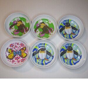 Six Emily Green Bowl Dishes